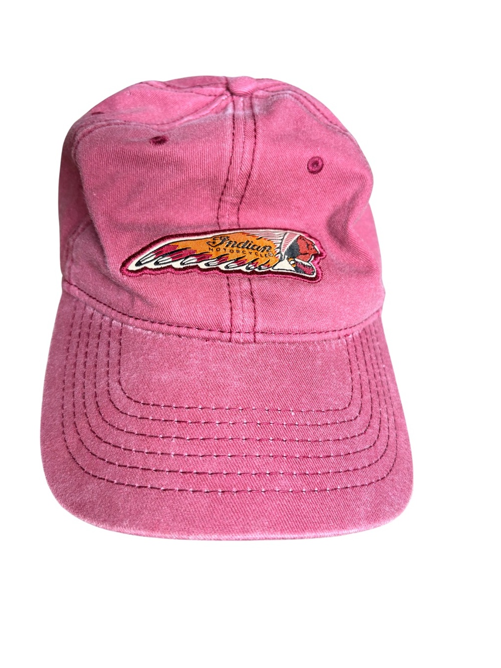 Indian Motorcycle Baseball Hat Cap Strap Back Red Patch Logo Mens One Size Biker